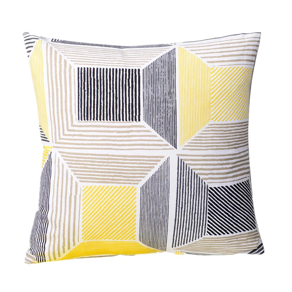 housse coussin lin géométrique multicolore moderne carré 45x45cm lit siège voiture