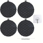 protège plaque induction silicone anti rayures moderne noir blanc hexagones adhésif durable rond rectangle