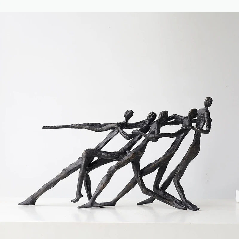 sculpture abstraite moderne métal noir minimaliste forme fluide décoration intérieure base stable contemporain
