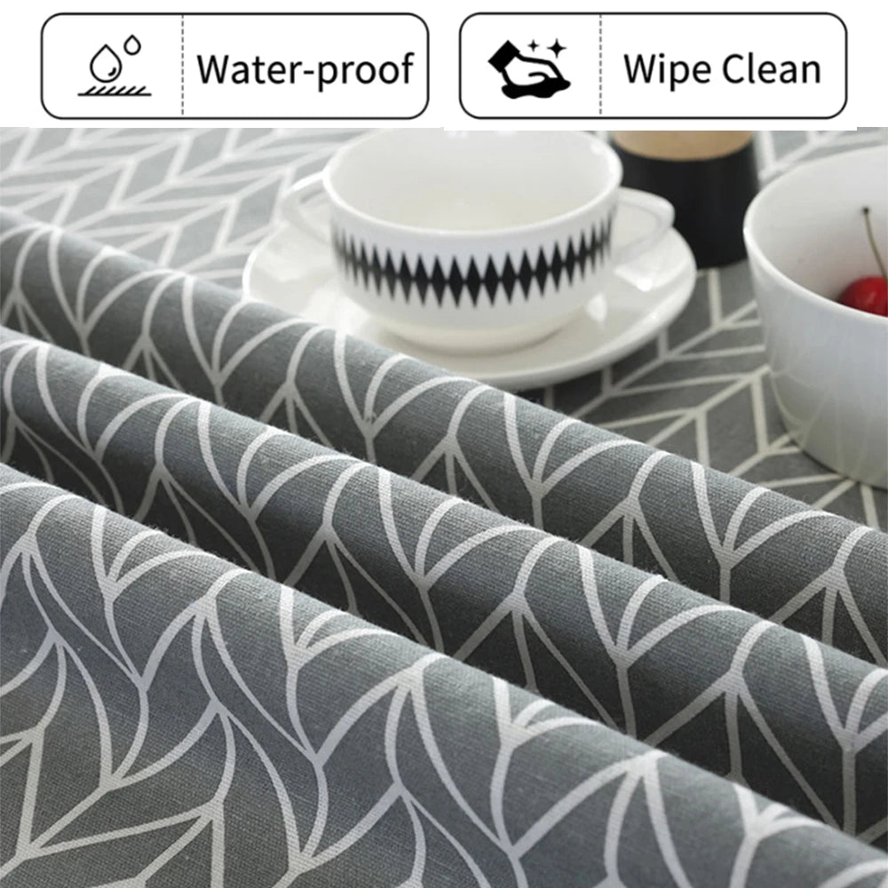 nappe ronde gris jaune moderne 100cm 120cm 150cm motifs géométriques abstraits table décoration intérieureextérieur
