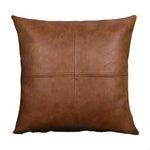 coussin carré moderne polypropylène texture cuir noir marron imperméable maison zippé 45x45cm