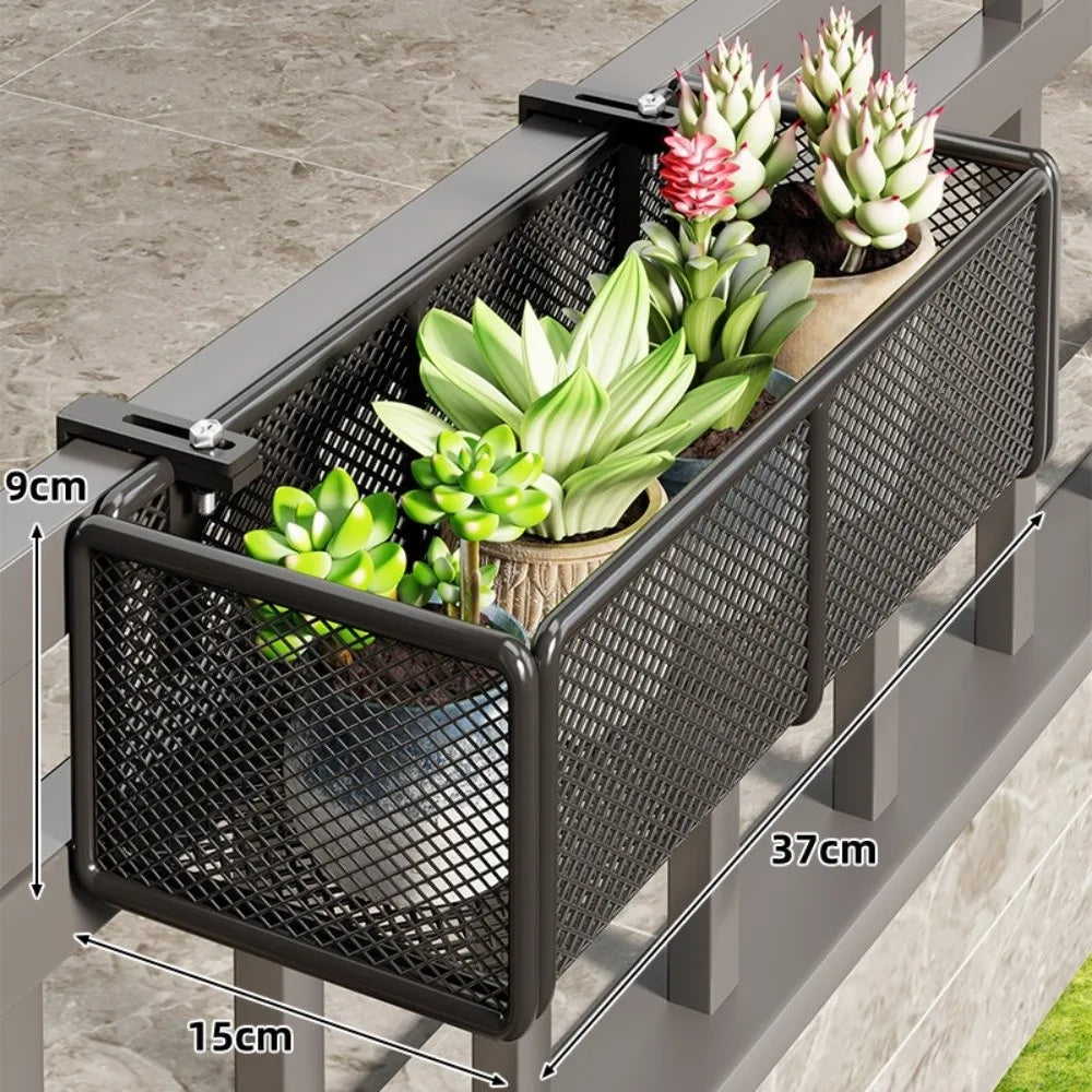 bac fleurs moderne fer forgé noir beige maille métallique clipsReusableBlackWhiteModernDesignPlantHolderSML