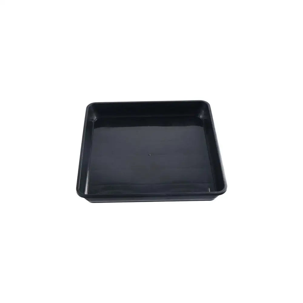 plateau carré récupération eau plastique noir moderne 12x12cm 15x15cm 18x18cm 22x22cm 25x25cm