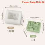 moules savon silicone floral blanc vert rose décoration artisanale diy trois pièces