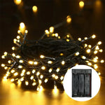 guirlande lumineuse led flexible décoration festive mariage fil noir lumière jaune 100 lumières