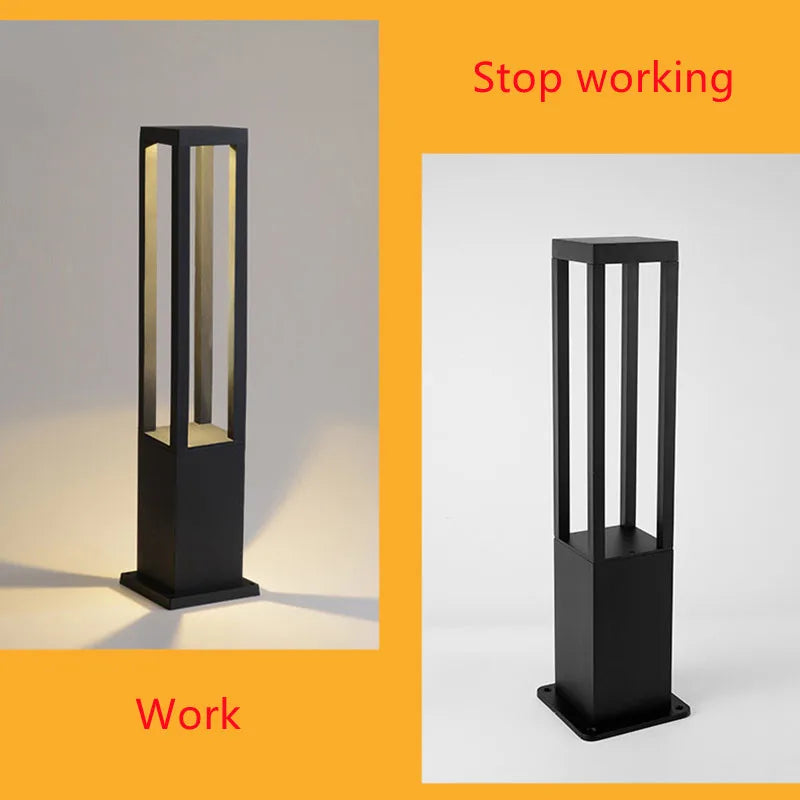 lampe solaire jardin contemporaine 40cm 60cm 80cm led noire transparente minimaliste