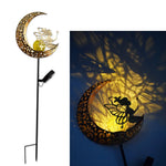 lumière solaire or artisanale étoiles motifs floraux oiseau jardin décoration extérieure