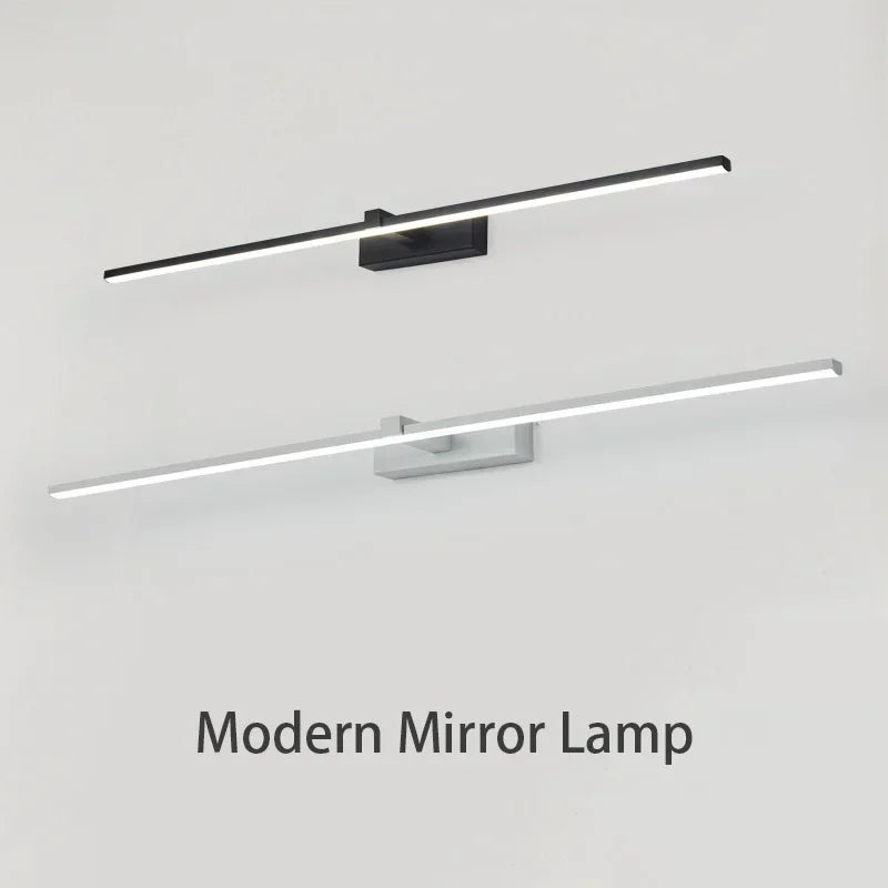 miroir moderne appliques murales led noir blanc éclairage salle bain minimaliste