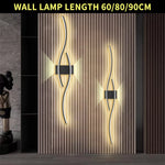 lampe murale moderne courbes élégantes noir doré blanc contemporaine 60cm 80cm