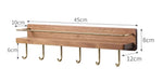 étagère murale moderne minimaliste bois naturel doré étagères clips métalliques