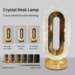 lampe table or blanc texture diamant contemporaine élégante tactile rechargeable usb variable