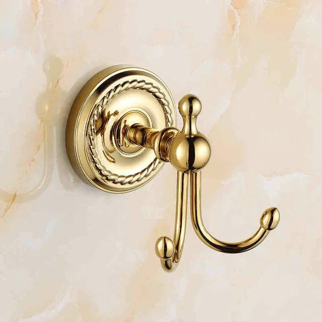 accessoires salle bain doré classique porte serviettes porte savon fixations vis