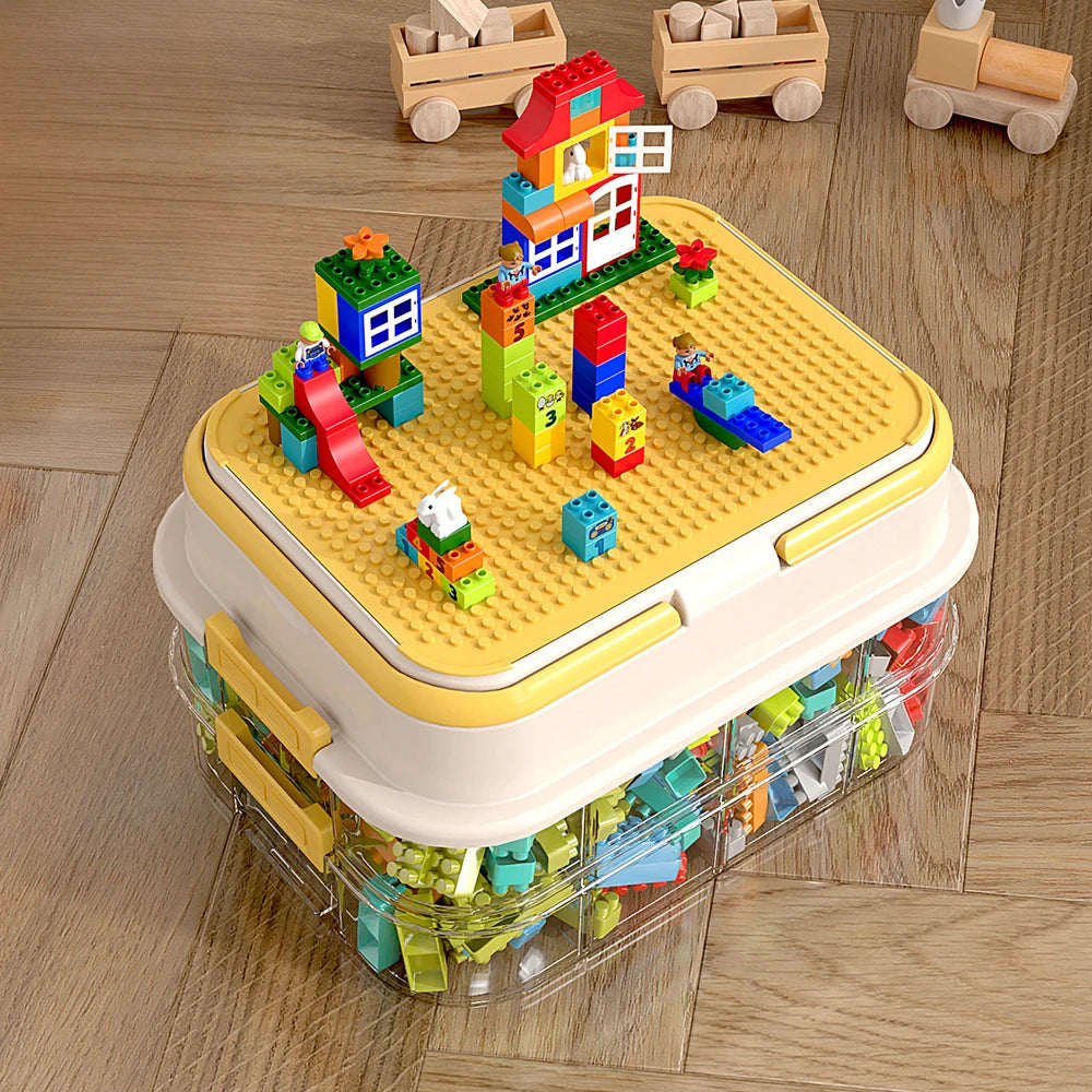 boîtes rangement jouets enfants empilables couvercle plastique sans bpa respectueux environnement moderne multicolore