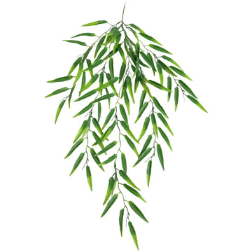plante artificielle suspendue mariage décoration intérieure extérieure moderne feuilles vertes fines pointues tringle support