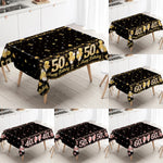 vaisselle jetable anniversaire noir doré assiettes verres serviettes bannières fête décorations confettis