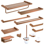 ensemble accessoires salle bain mural or rose acier inoxydable porte serviette savon brosse