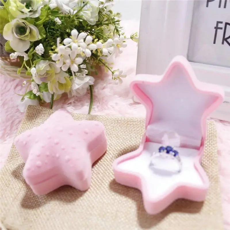 boîte bijoux coquillage blanc rose bleu classique anneaux rangement bague collier