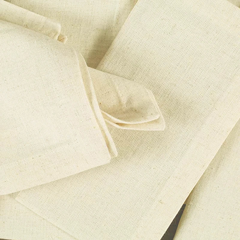 serviettes polyester 40x40cm 45x45cm pack 12 24 texture lin classique anneaux métalliques