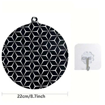 protège plaque induction silicone anti rayures moderne noir blanc hexagones adhésif durable rond rectangle