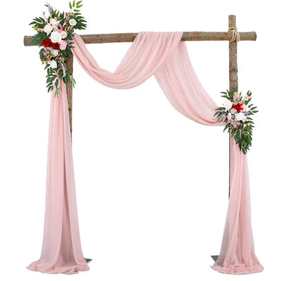Rideau en mousseline de soie blanc pour décoration de mariage