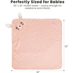 serviettes bain bébé rose poudré capuche oreilles lapin coton fibre bambou absorbant doux gaufrettes