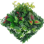 panneau mural plantes artificielles herbe verte fleurs blanches décoration jardin extérieur mur extérieur décoratif