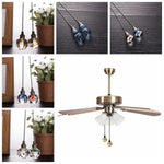 suspension transparentes motifs internes modernes ventilateur lustre cristal chaînes élégantes intérieurs colorés bleu rouge