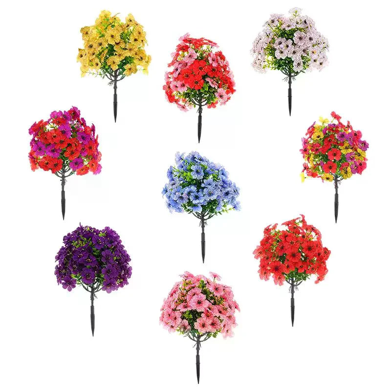 décoration intérieure moderne bouquet artificiel violet rose rouge jaune fleurs polyester piquet simple