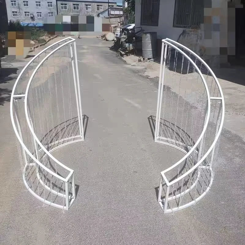 structures decoratives metalliques blanc noir modernes hauteur 130cm largeur 150cm assemblees deux parties