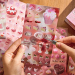 stickers alimentaires illustratifs cartoon gâteaux crèmes glacées hamburgers couleurs variées opaques scrapbooking journal intime