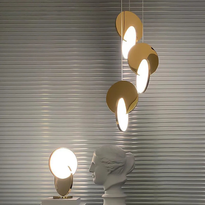 suspension lumineuse moderne or blanc circulaire translucide 4000k 3000k