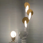 suspension lumineuse moderne or blanc circulaire translucide 4000k 3000k