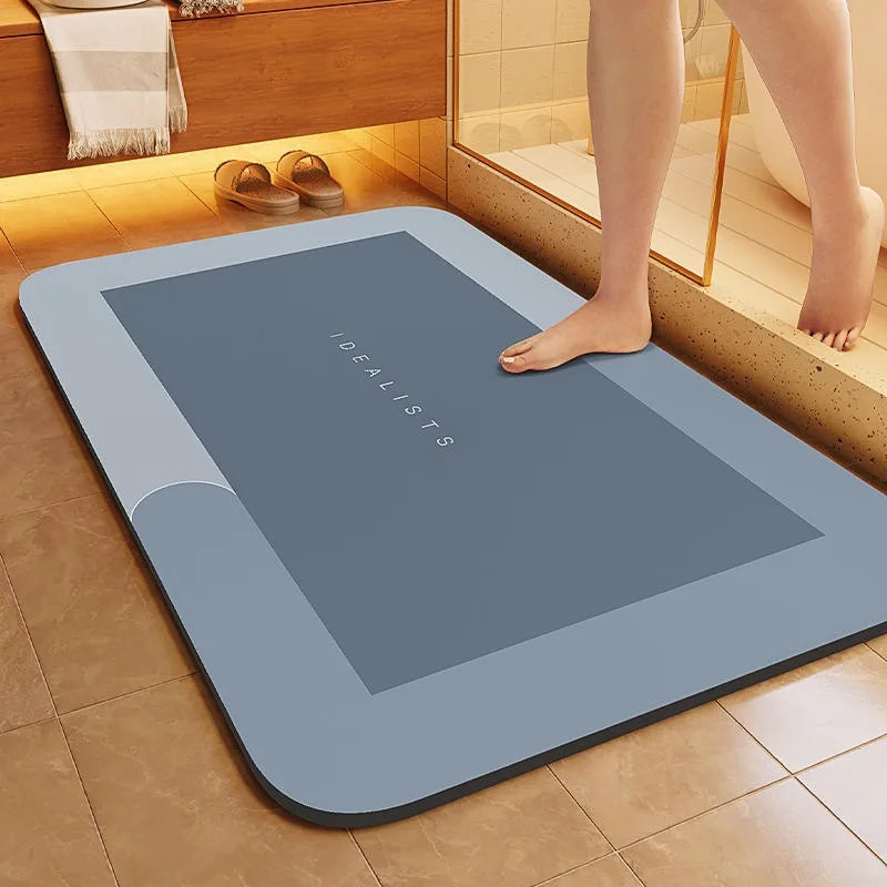 tapis sol gris moderne antidérapant absorption rapide texture douce 40x60cm 50x80cm 60x90cm