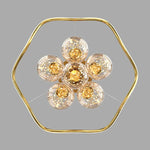lustres led modernes or transparents sphères ondulees contemporains chambre salon
