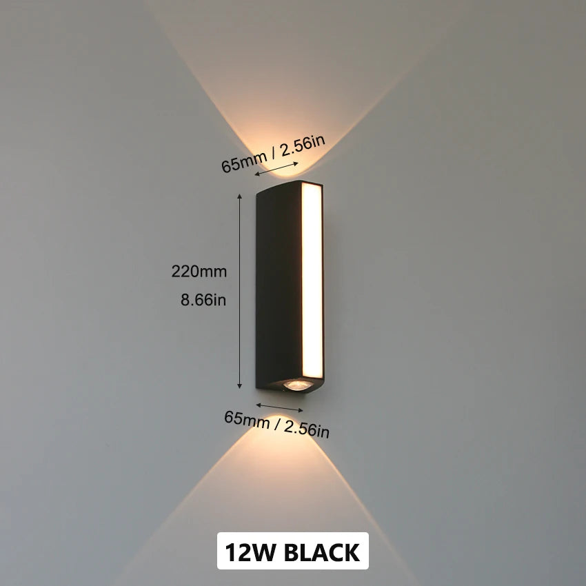 Éclairage moderne applique murale blanc LED 12W éclairage cuisine chambre salle manger étanche IP65