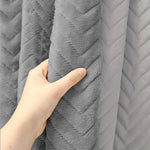 rideau chevron gris polyester moderne tringle isolation thermique soundproof chambre boutique