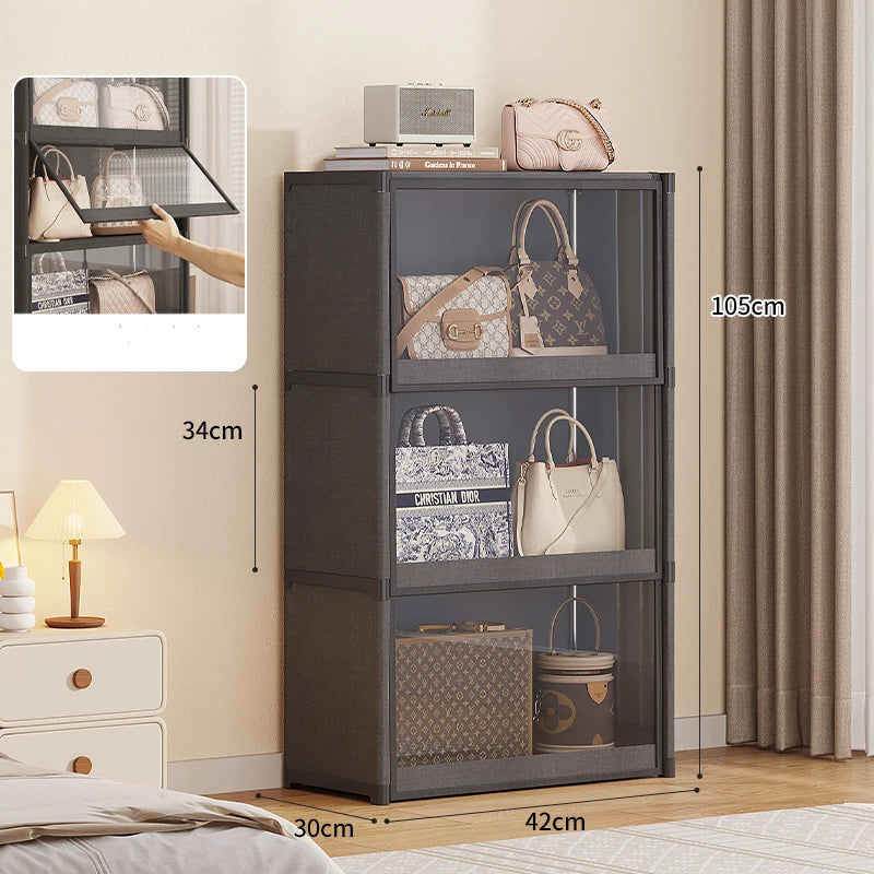étagère bagages moderne acier inoxydable blanc anti poussière niveaux 42 cm