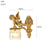 applique murale classique ange cristal doré éclairage led cuisine salle manger fixée mur