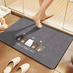 tapis sol antidérapant moderne chat mignon gris have nice day rapide séchage