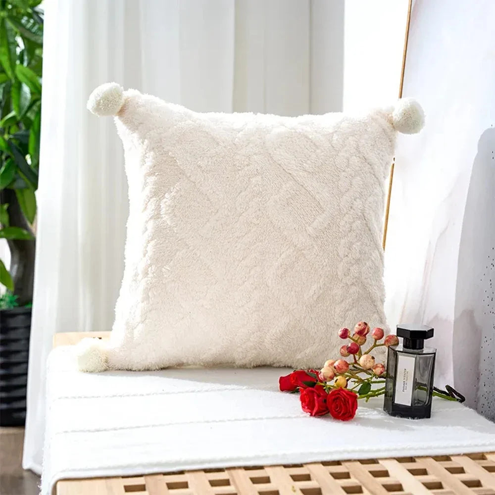coussin siège carré beige motif doux confortable amovible lavable 45x45cm