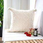 coussin siège carré beige motif doux confortable amovible lavable 45x45cm