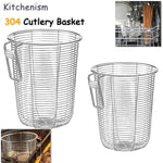 panier acier inoxydable argenté couverts baguettes drainage rapide moderne minimaliste compatible lave vaisselle
