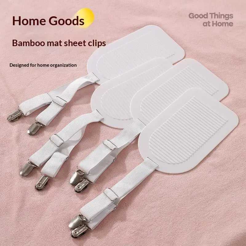 clips lit fixer drap matelas sangles élastiques attaches chambre blanc moderne minimaliste