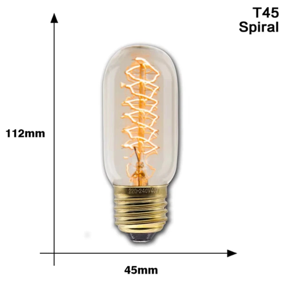 ampoule led filament rétro vintage globe transparent spirale dorée culotte e27 salon