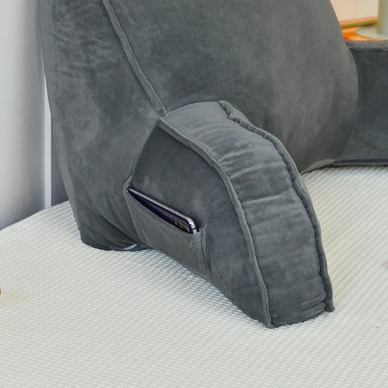 coussin lecture velours gris moderne poche détachable noir bleu vert