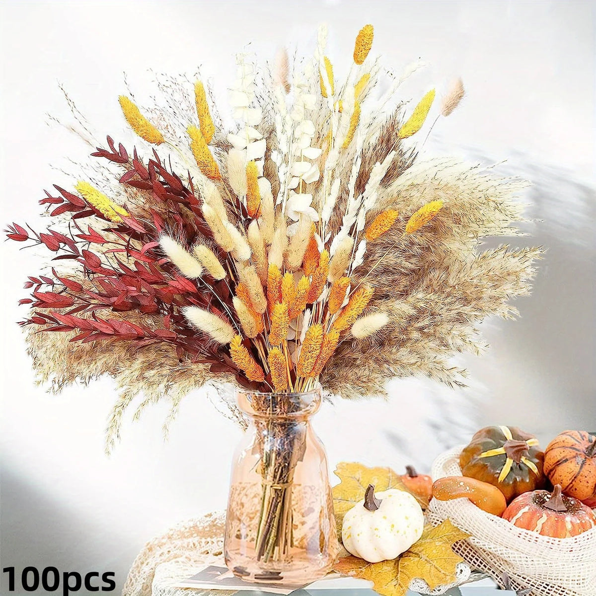 bouquet fleurs séchées beige vert boho rustique décoration intérieure anniversaire mariage pendaison crémaillère