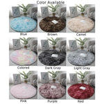 tapis rond pelucheux polyester solide moderne gris clair gris foncé bleu brun camel rose