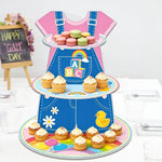 support gâteaux anniversaire enfantin rose bleu lettres arc ciel cupcakes