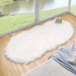 tapis moderne fourrure synthétique douce ovale blanc noir salon chambre