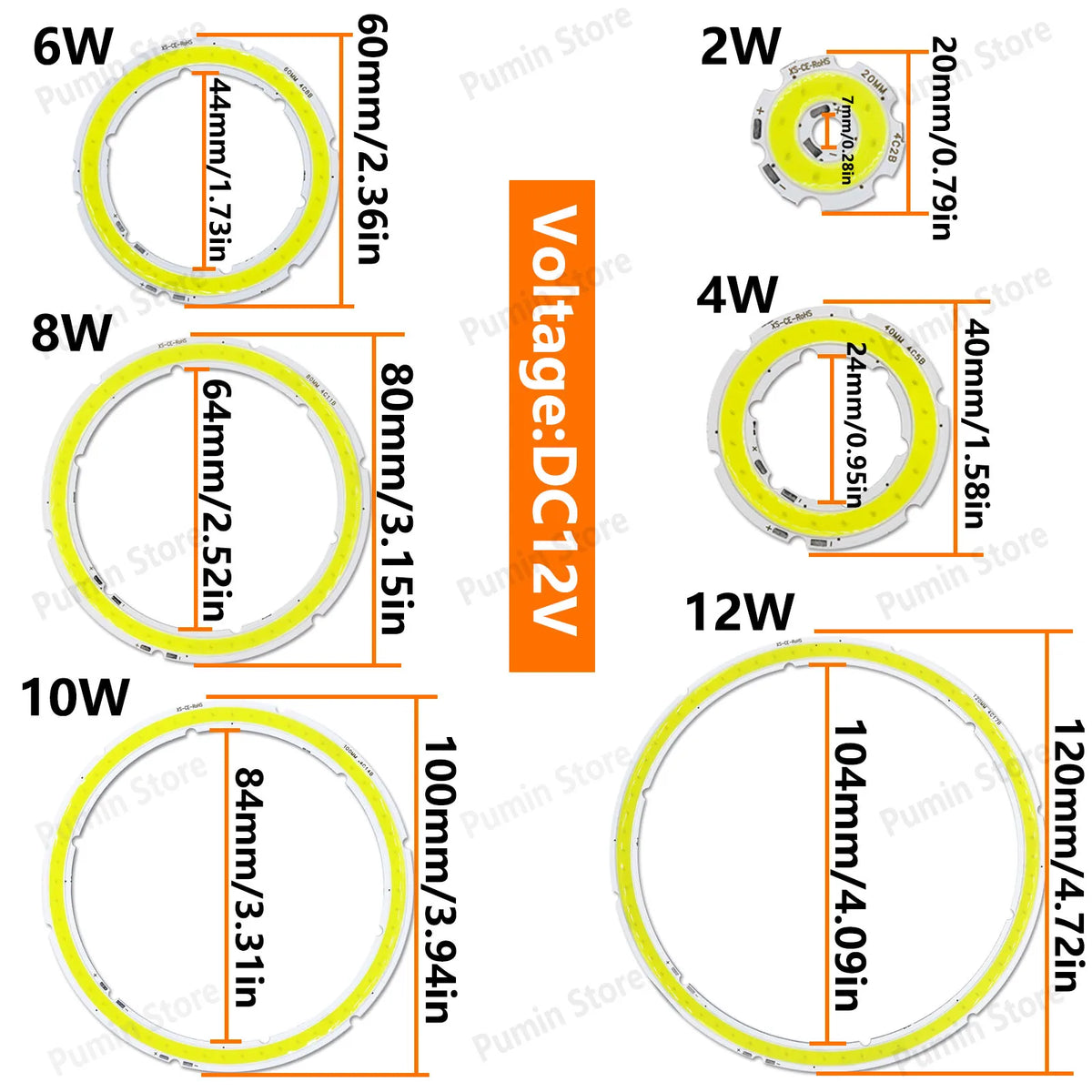 plaque led gris moderne 2w 4w 6w 8w 10w 12w différentes tailises